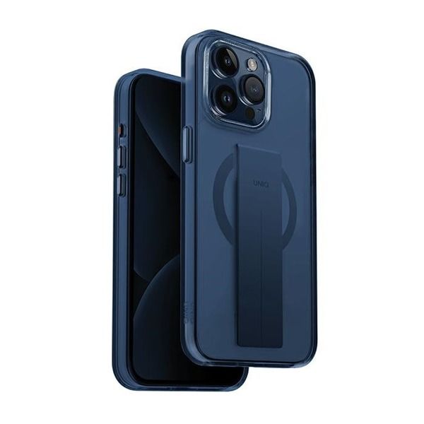 كڤر حماية Heldro Mag من Uniq لهاتف iPhone 15 Pro متوافق مع MagClick مع مسكة | أزرق كڤر حماية Heldro Mag من Uniq لهاتف iPhone 15 Pro متوافق مع MagClick مع مسكة | أزرق